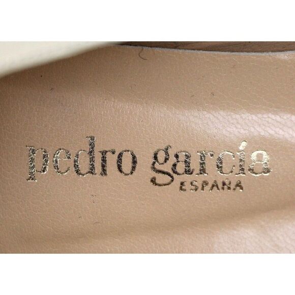 Pedro Garcia Spain BEIGE BROWN GENUINE LEATHER MID HEEL CLASSIC SHOES Sz 7/37 - Picture 7 of 10